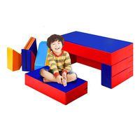 Costzon 4-in-1 Unique Shapes Convertible Climb and Crawl Foam Set, 8-Piece Colorful PU Activity Play Soft Zone, Safe Active Climbing, Crawling, Sliding for Toddler, Baby and Preschooler (Assorted)