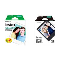 Fujifilm Instax Square Twin Pack Film - 20 Exposures &  Instax Square Black Film - 10 Exposures