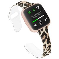 Slim Bands Compatible with Fitbit Versa 2 Women Small Large, Thin Pattern Flowers Leopard Silicone Writband for Fitbit Versa/Versa lite/Versa SE/Versa 2 (Small, Hot^ Leopard)
