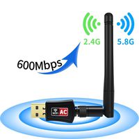wowlite Wireless USB WiFi Adapter, 600Mbps USB WiFi Dongle with High Gain External Antenna, 3 yrs' Warranty- Unique Design Brings Easy and Free Wireless Digital Life!