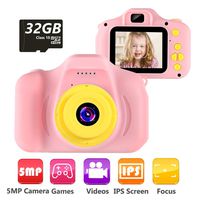VATENIC Kids Camera Children Digital Cameras Toy 1080P 2.0" HD Toddler Video Recorder Shockproof Great Gifts for Kids Gifts for 3-10 Year Old Boys Girls (Included 32GB SD Card) (Pink)