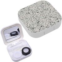 Portable Contact Lens Case Box Travel Kit Mirror + Bottle + Tweezers Container Holder [ Noise Mottled ]