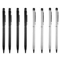 Stylus Pen [4X Black + 4X Silver], 2-in-1 Universal Touch Screen Stylus w/ Ballpoint Pen For iPad Tablets Smartphone iPhone iPod Samsung LG Sony etc.