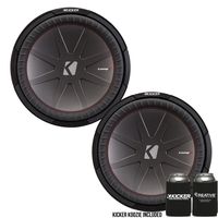 Kicker 43CWR152 15" Dual Voice Coil 2 ohm Comp R woofers Bundle