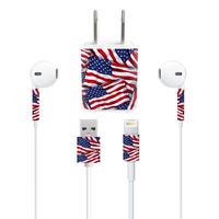 MightySkins Protective Vinyl Skin Decal Compatible with Apple iPhone Charge Kit wrap Cover Sticker Skins Patriot