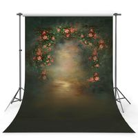 MEHOFOTO Photography Backdrops Oil Painting Red Flowers Party Photo Studio Booth Background 7x10ft