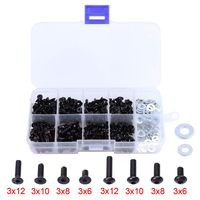 Hobbypark 340pcs Universal RC Screw Kit (M3, Hex Flat & Buttom Head)& M3 M4 Bolts Washers Hardware Fasteners for Traxxas Axial Redcat HSP HPI Arrma Losi 1/8 1:10 Scale RC Cars