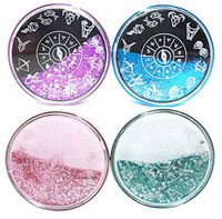 Cute Fashion Contact Lens Case,Portable Travel Glitter Luxury Bling Stars Liquid Quicksand Contact Lens Cases Eye Care Set(Blue-1)