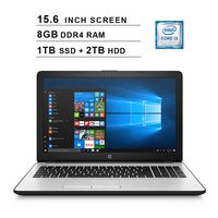 2019 Newest HP Pavilion 15 15.6 Inch HD Laptop (Intel Core i3-7100U 2.4 GHz, 8GB DDR4 RAM, 1TB SSD (Boot) + 2TB HDD, Intel UHD Graphics 620, WiFi, Bluetooth, HDMI, Windows 10 Home)