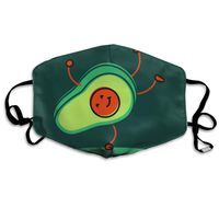 YUIOP Handstand Cartoon Avocado Printed Mask Neutral Mask for Men and Women Polyester Dust-Proof Breathable Mask