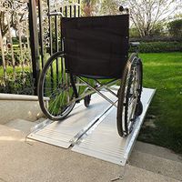 Velraptor 8 Ft Portable Folding Wheelchair Ramps Non-Skid Aluminum Loading Traction Threshold Ramp with Carrying Handle, Holds up to 600 lbs