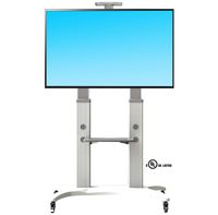 NB North Bayou Heavy Duty Universal Mobile TV Stand for Flat Screens 55" - 80 inch LCD LED OLED Televisions VESA Mount up to 125 lbs (White)