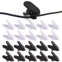 Clips for Earphone Wire,360 Degree Rotate Headphone Mount Cable Clothing Clip, Use for Fixing Headphone Wire,Black & White (20Pcs/Pack)