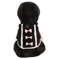 haoricu Pet Shirt, Winter Cute Bow Pet Hoodie for Small Dogs Coat Jacket Apparel Puppy Costume (L, Black)