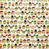 Jillson & Roberts Bulk Gift Wrap, Emoji Christmas, 1/2 Ream 417' x 30"