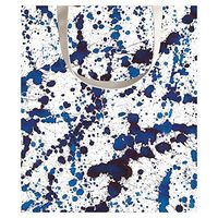 Caspari Splatterware Large Gift Bag in Blue - 1 Each