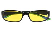 Blue Light Blocking,UV Protection,Reduce Eyestrain,Computer Gaming IPAD Reading Glasses for Men and Women(Black/Green Arm,Yellow Tinted Lens) +1.25