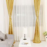 TRLYC Gold Sequin Backdrop Wedding Photography Backdrop 2ftx8ft (2Pack)