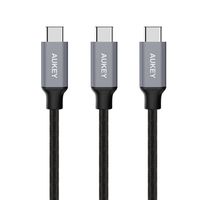 AUKEY USB C to USB C Cable, Type C Cable Braided Nylon (3-Pack 3.3ft/1m) for MacBook Pro, Nintendo Switch, Nexus 6P 5X, Google Pixel and More