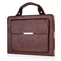 iPad Air 2 Leather Cases,Business Style Carrying Handbag Cover,MeiLiio Slim PU Leather Protective Cover with Handle Pocket Fold Out Viewing Stand Case for Apple iPad Air 2/iPad 6 (Brown)