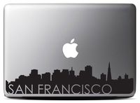 San Francisco Skyline (13 inch) Black Macbook Decal #3 - Laptop Decal
