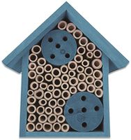 Mason Bee House - Bamboo Tube Bee Hotel for Solitary Bees - Attract More Pollinating Bees to Your Garden by Providing Them with a Bee Home Made from FSC Certified Wood (Medium, Cornflower Blue)