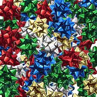 Christmas Ribbon Gift Bows Metallic, Medium, 84 Count, (Assorted Colors)