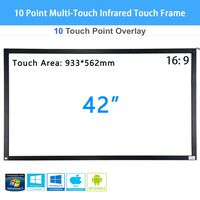 PIE 42 inch 10 Point Multi-Touch Infrared Touch Frame, IR Touch Panel 16: 9, Infrared Touch Screen Overlay with USB Interface for LCD/LED TV Display, Presentation, Kiosk, Exhibitions, Whiteboard