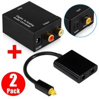 Toslink Fiber Audio Optical Splitter 1 Input 2 Output, LinkStyle Digital to Analog Audio Converter Adapter Box L/R Audio Converter for PS3 PS4 HD DVD Home Cinema
