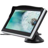5.0 inch TFT LCD Screen Removable and Interchangeable Sucker Monitor for Car DVD VCR Reverse Rear View CCTV Camera 2-Channel Video Input Ports