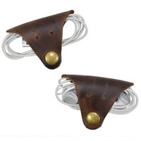 Fox Shaped Cord Kepper (Cord Clam) 2-Pack Handmade by Hide & Drink :: Bourbon Brown