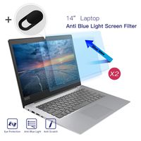 2-Pack 14 Inch Anti Blue Light Screen Protector, Anti Glare Laptop Screen Filter Protector for HP/DELL/Asus/Acer/Sony/Samsung/Lenovo/Toshiba 14" Aspect Ratio 16:9 Laptops with Webcam Cover