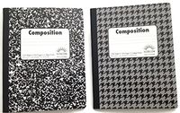 Norcom Wide Rule Composition Notebooks (Abstract and Houndstooth- Bundle of 2