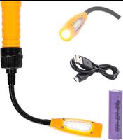 eLusefor Bright Cordless Work Light, USB Rechargeable, COB LED Spotlight, Powerful Magnetic Base, Gooseneck, Hanging Ring & Portable Travel Case, 400 Lumens, Battery Powered, 3 Lighting Modes