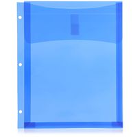 Juvale Clear Poly Binder Pockets (12 Pack) for 8.5 x 11 Inch Letter Size Sheets, Blue