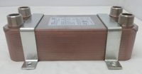 30 Plate Water to Water Brazed Plate Heat Exchanger 1" MPT Ports w/Brackets