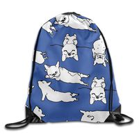 White French Bulldog Women Lightweight Drawstring Backpack Gymbag Gymsack String Sackpack Knapsack For Yoga