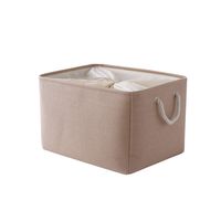 TheWarmHome Storage Basket Decorative Storage Basket Closet Basket with Handles Dog Toy Basket Cloth Baskets for Storage Rectangular Storage Basket (Beige, 17.7L×13.8W×9.8H)