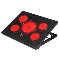 Kootek Laptop Cooling Pad 12"-17" Cooler Pad Chill Mat 5 Quiet Fans LED Lights and 2 USB 2.0 Ports Adjustable Mounts Laptop Stand Height Angle