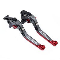 For Ducati 959 Panigale 2016-2017 Grey Red Folding Extendable Brake Clutch Engraved Levers