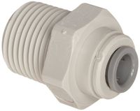 John Guest Acetal Copolymer Tube Fitting, Straight Adaptor, 1/2" Tube OD x 1/2" NPTF Male (Pack of 10)