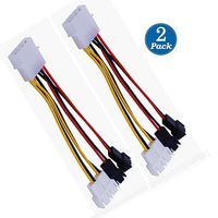 SiyuXinyi 4 x 3 Pin / 4 Pin PMW 12V PC Case Fan Power Adapter Cable, 3 Pin or 4 Pin (PWM Connector)-Computer Cooler Cooling Fan Splitter Y Power Supply (Large Capacity 4P ~ 3P Cable (Splitter) 2 Pack)