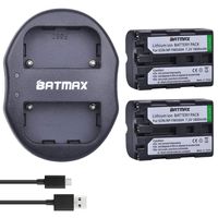 Batmax 2 Pcs NP-FM500H NP FM500H NPFM500H Rechargeable Battery + USB Dual Charger for Sony Alpha SLT A57 A65 A77 A99 A350 A550 A580 A900 with USB Cable