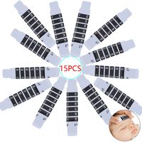 15 Pcs Forehead Thermometer Strips-Instant Read Forehead Thermometer Strips,Reusable Thermometer Strip for Checking Baby Kid Adult Temperature,95℉to 104℉,Travel-Sized