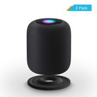 LANMU Silicone Anti-Slip Pad Shockproof Coaster Stand for HomePod,No More Leaving Marks on Wood Furniture (Pack of 2,Black)