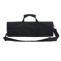 Tosnail Chef Knife Case Roll Bag with 21 Slots & 1 Large Zipper Pocket, Easy Carry Handle and Shoulder Strap - Black