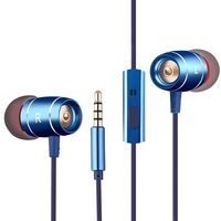 Gihery Earphones,Stereo Ear Buds with Microphone Noise Isolating in-Ear Headphones Enhanced Bass Wired Ear Buds for Sports Gym Running Workout for 3.5mm Audio Jack (Bule)