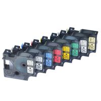 Nineleaf 8 Pack Set Black on Clear/White/Blue/Red/Yellow/Green/Silver/Gold Label Tape Compatible For Dymo D1 45010 45013 45016 45017 45018 45019 45022 45023,1/2" 12mm,LabelManager 420P Labeling Maker