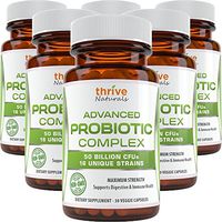 Thrive Naturals Advanced Probiotic Complex 50 Billion CFU's 16 Unique Strains - Supports Digestive & Immune Health (6 Pack)