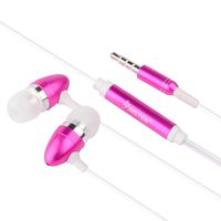 Insten Hot Pink 3.5mm in-Ear Stereo Earphones w/On-Off & Mic Compatible with Samsung Galaxy S10/S10 Plus/S10e/S9/S9+/S8/S8+/S6/S6 Edge/Apple iPhone 7/7 Plus/6S/6S Plus